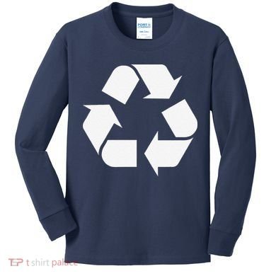 Recycling Logo Recycle Symbol Earth Day Kids Long Sleeve Shirt