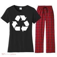 Recycling Logo Recycle Symbol Earth Day Women's Flannel Pajama Set thumb 0