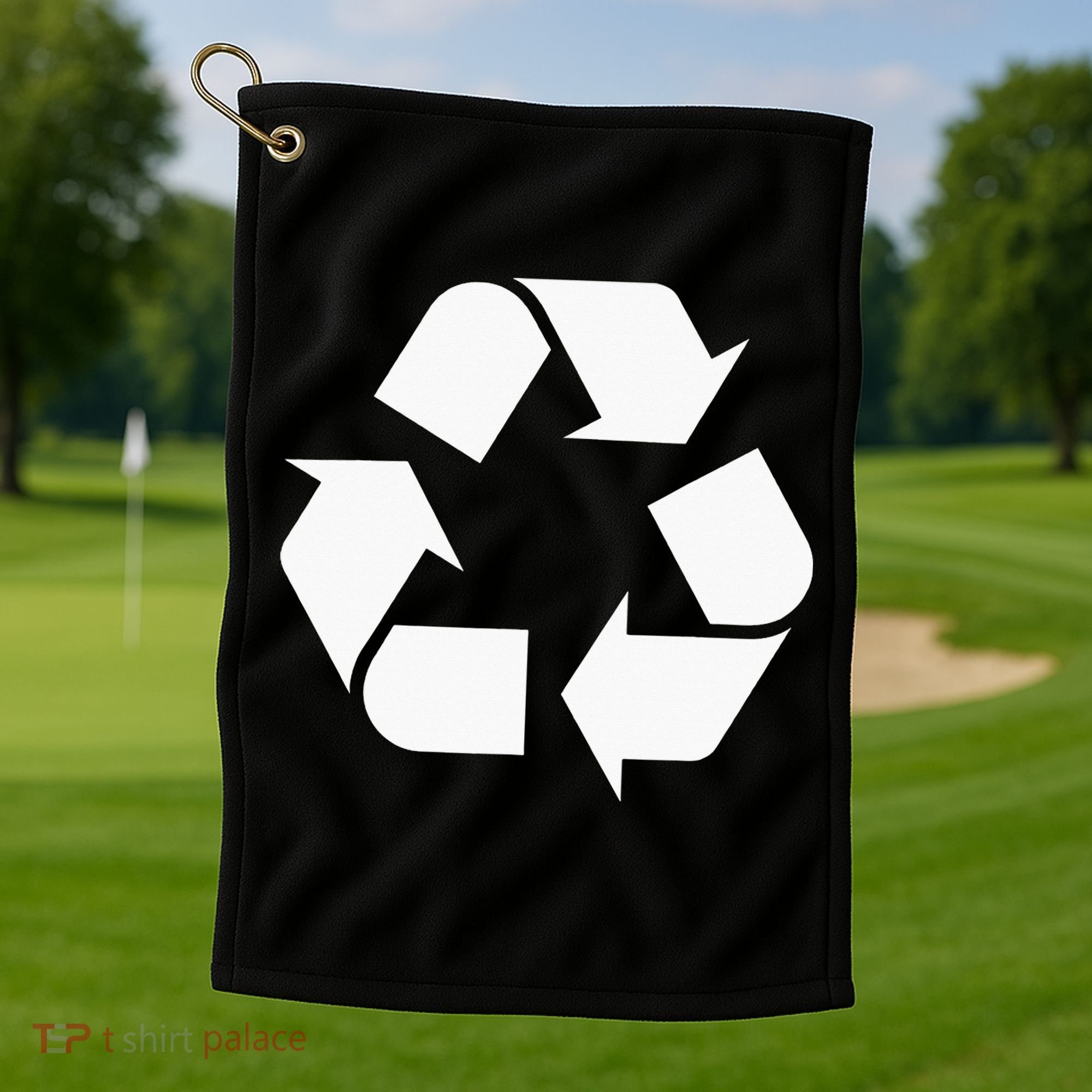 Recycling Logo Recycle Symbol Earth Day Golf Towel