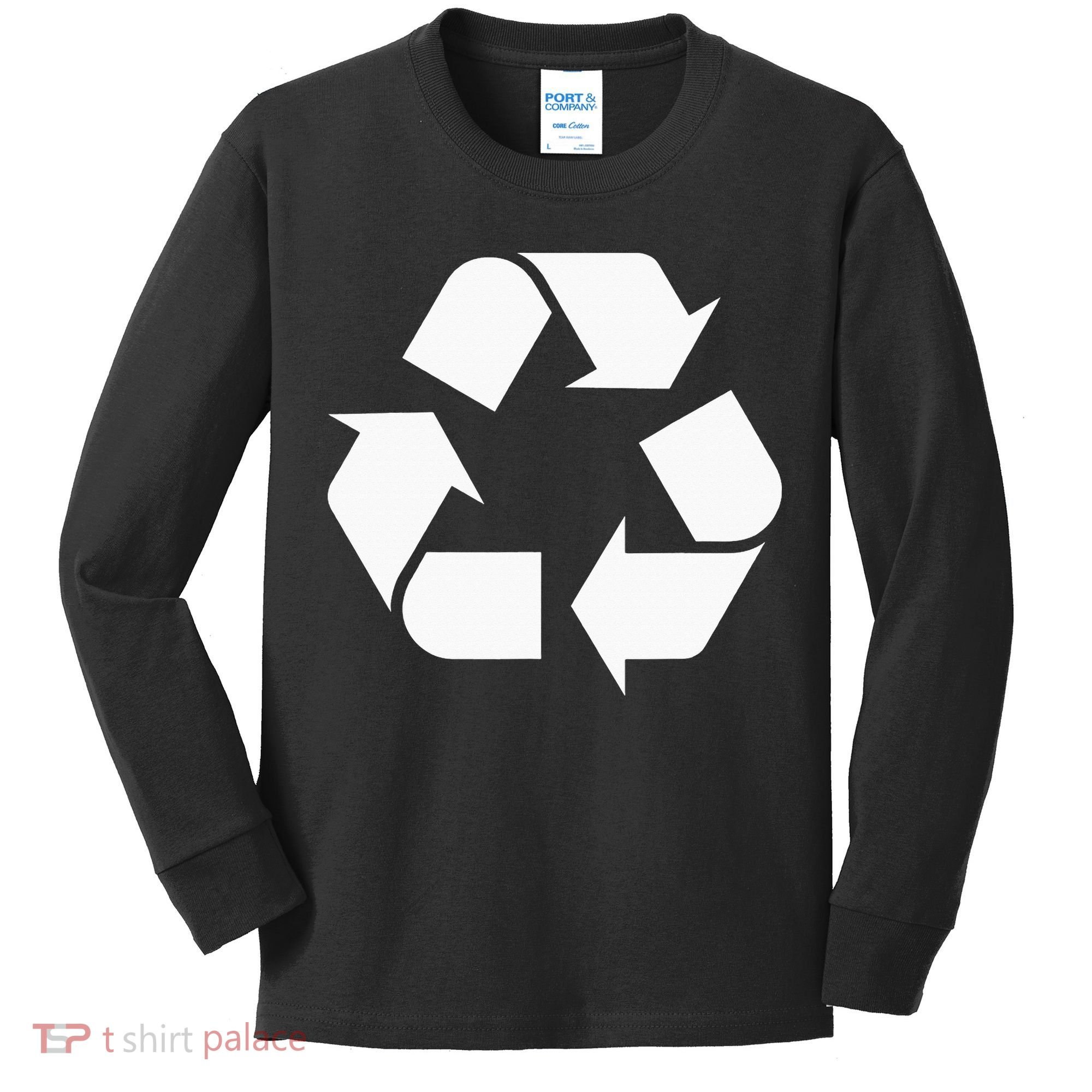 Recycling Logo Recycle Symbol Earth Day Kids Long Sleeve Shirt