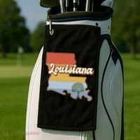 Retro Louisiana Golf Towel thumb 2