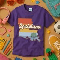 Retro Louisiana Kids T-Shirt thumb 3