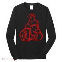 Retro Love Red Boxing Gloves Gifts Boxer Gift TShirt Long Sleeve Shirt thumb 0