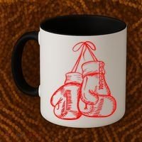 Retro Love Red Boxing Gloves Gifts Boxer Gift TShirt Coffee Mug thumb 2