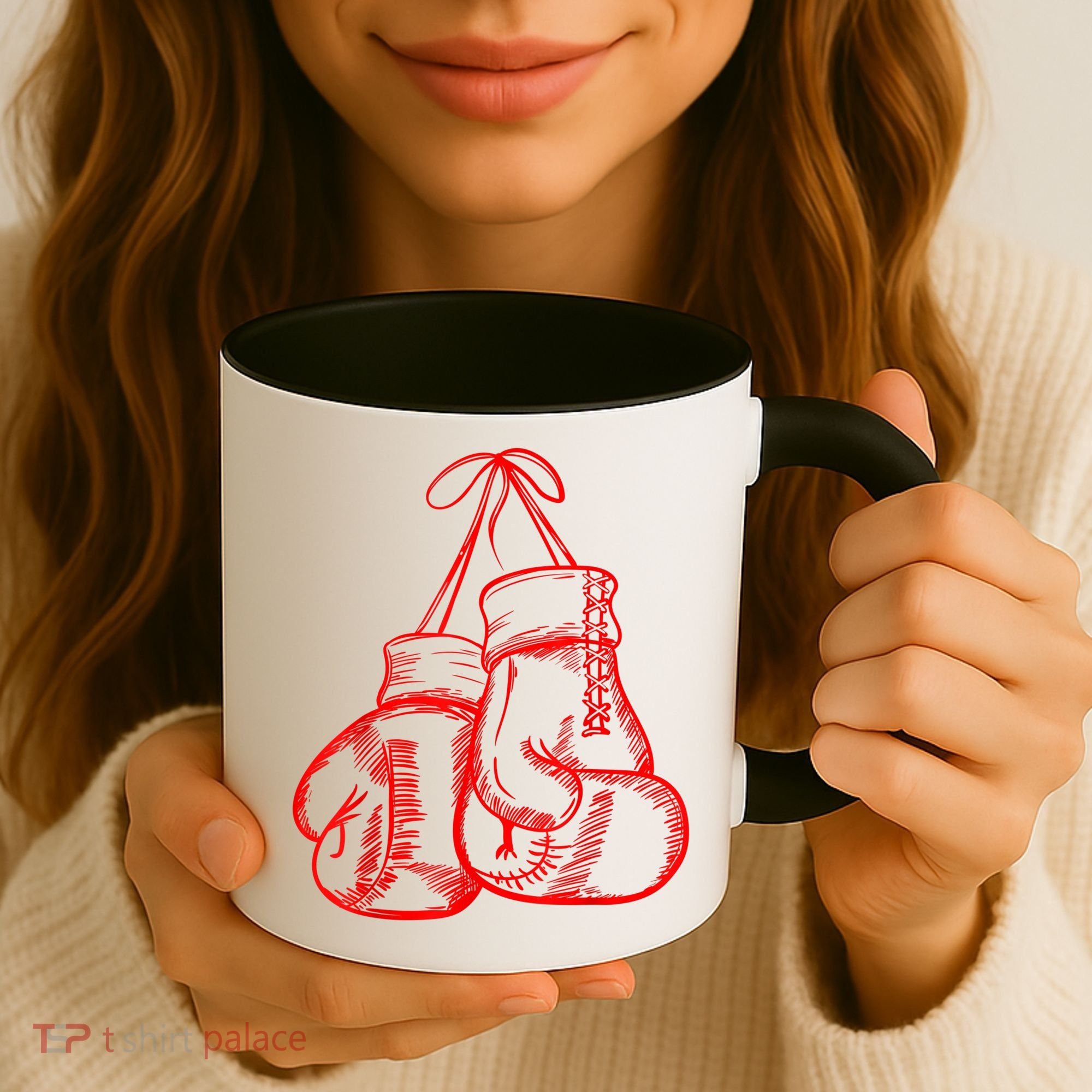 Retro Love Red Boxing Gloves Gifts Boxer Gift TShirt Coffee Mug