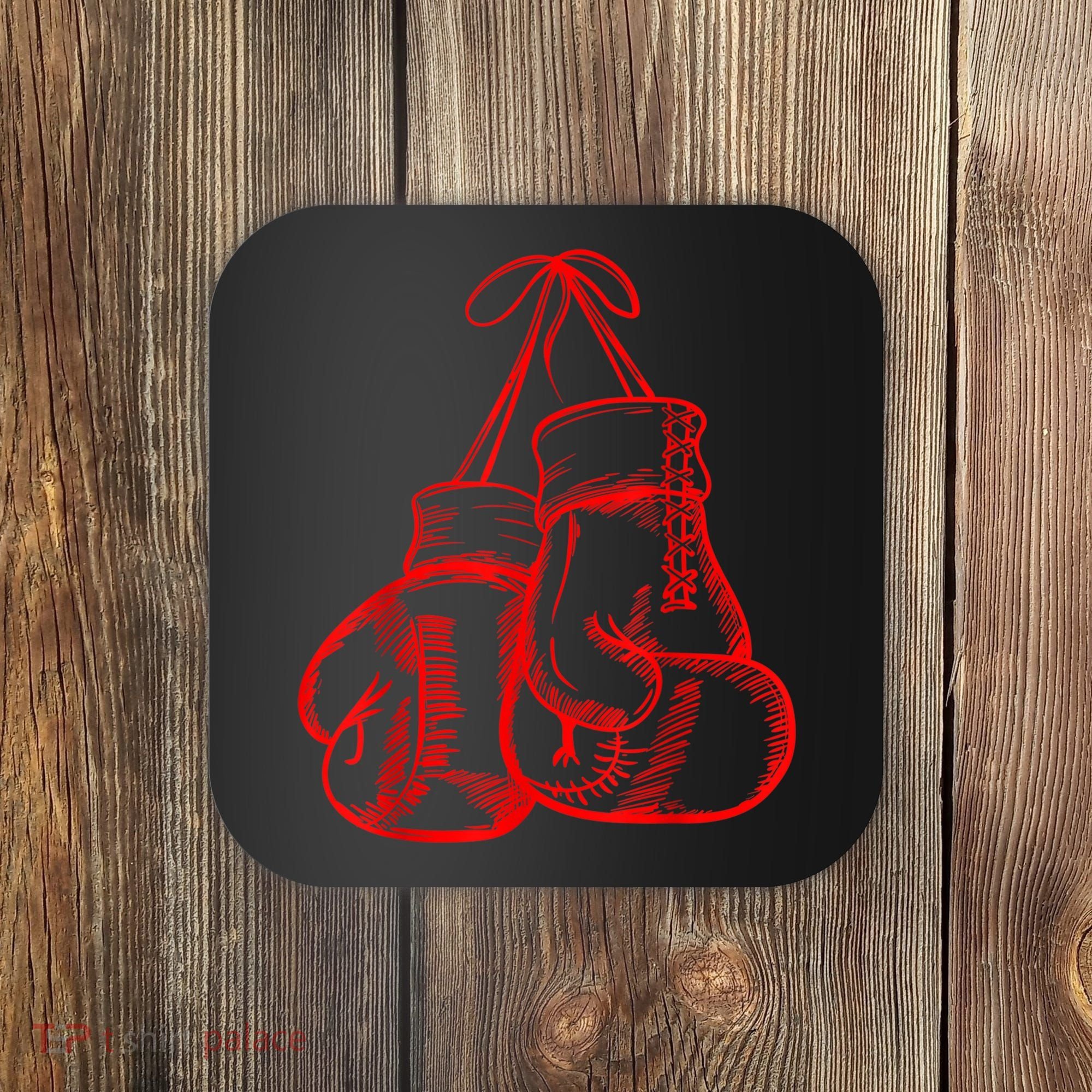 Retro Love Red Boxing Gloves Gifts Boxer Gift TShirt Coaster