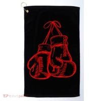 Retro Love Red Boxing Gloves Gifts Boxer Gift TShirt Golf Towel thumb 0