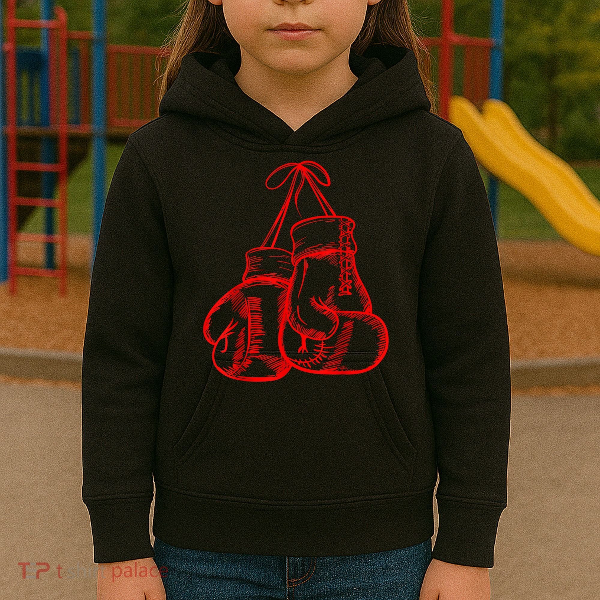 Retro Love Red Boxing Gloves Gifts Boxer Gift TShirt Kids Hoodie
