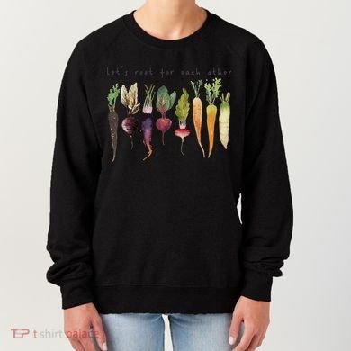 Retro Let's Root For Each Other Cute Veggie Funny Vegan Women's Sweatshirt