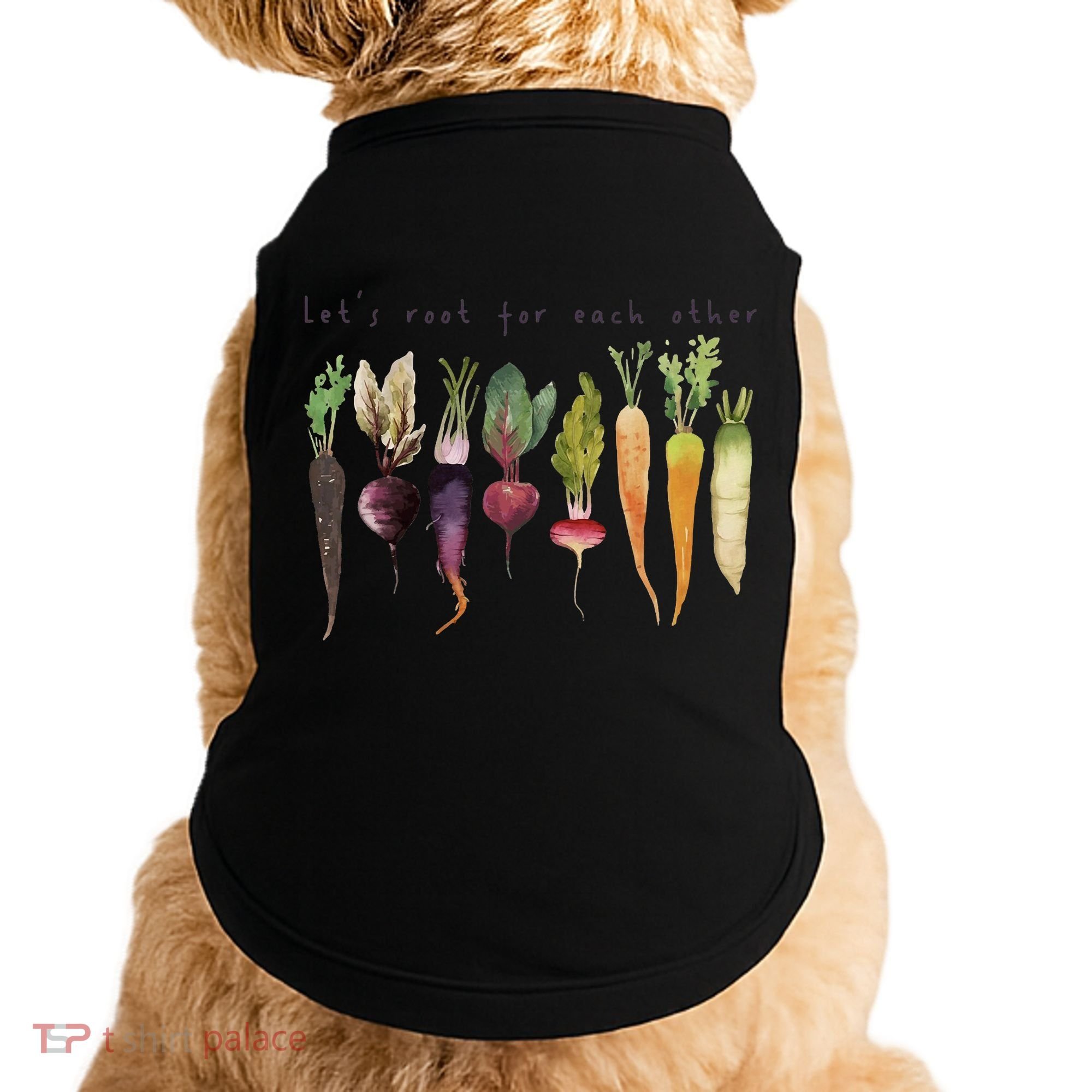 Retro Let's Root For Each Other Cute Veggie Funny Vegan Doggie Tank