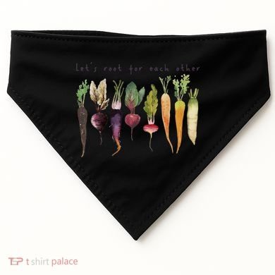 Retro Let's Root For Each Other Cute Veggie Funny Vegan USA-Made Doggie Bandana