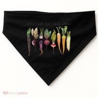 Retro Let's Root For Each Other Cute Veggie Funny Vegan USA-Made Doggie Bandana thumb 0