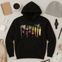 Retro Let's Root For Each Other Cute Veggie Funny Vegan Hoodie thumb 3