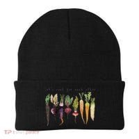 Retro Let's Root For Each Other Cute Veggie Funny Vegan Beanie thumb 0