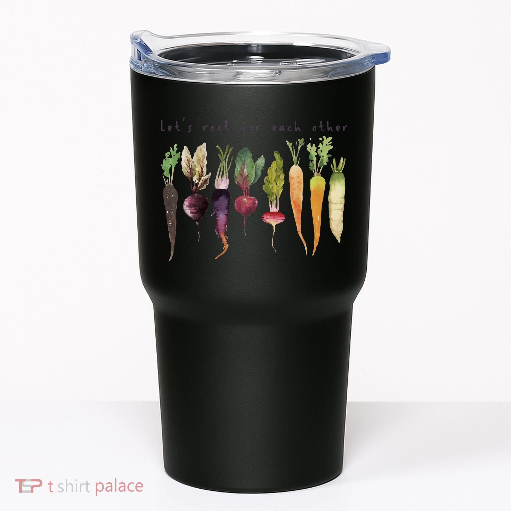 Retro Let's Root For Each Other Cute Veggie Funny Vegan Tumbler