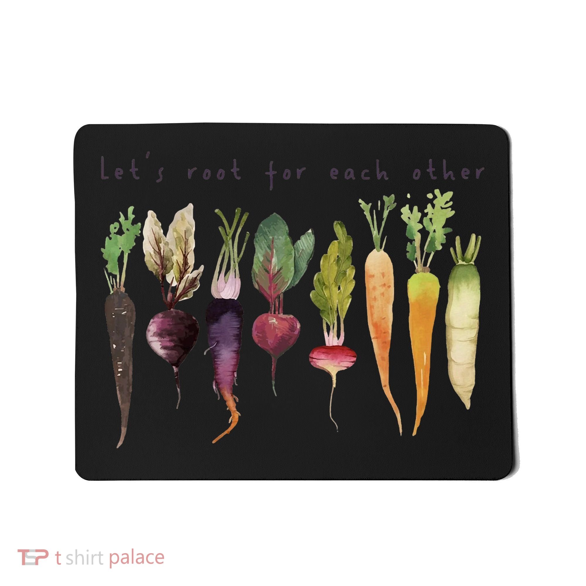 Retro Let's Root For Each Other Cute Veggie Funny Vegan Mousepad