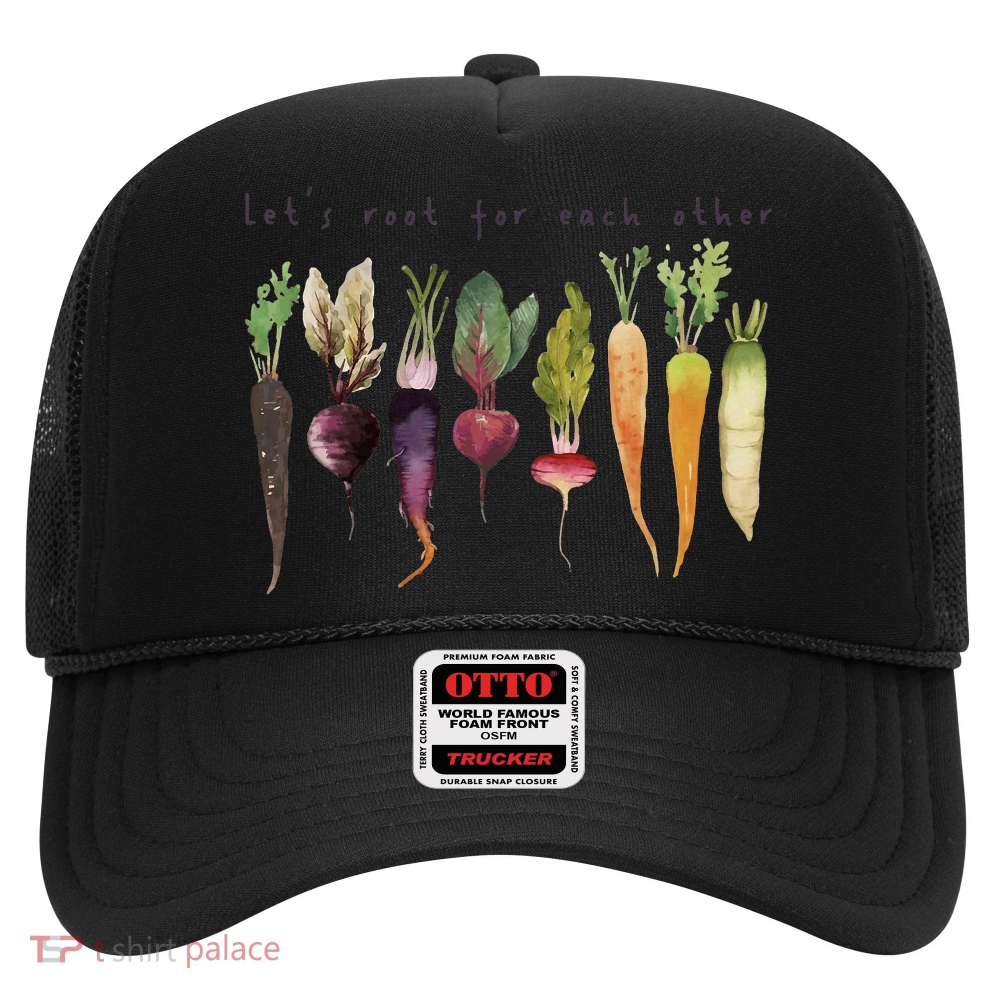 Retro Let's Root For Each Other Cute Veggie Funny Vegan Hat