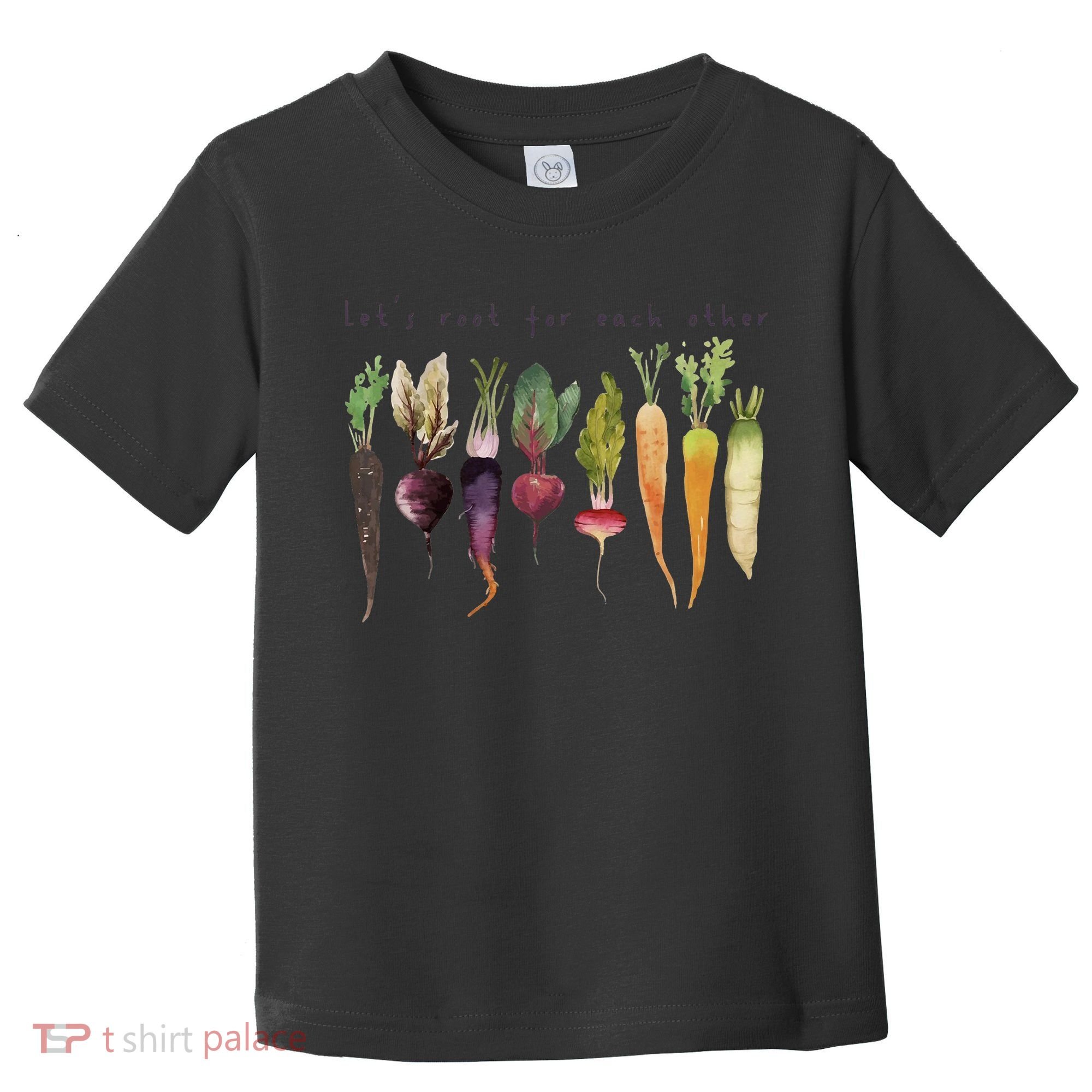Retro Let's Root For Each Other Cute Veggie Funny Vegan Toddler T-Shirt