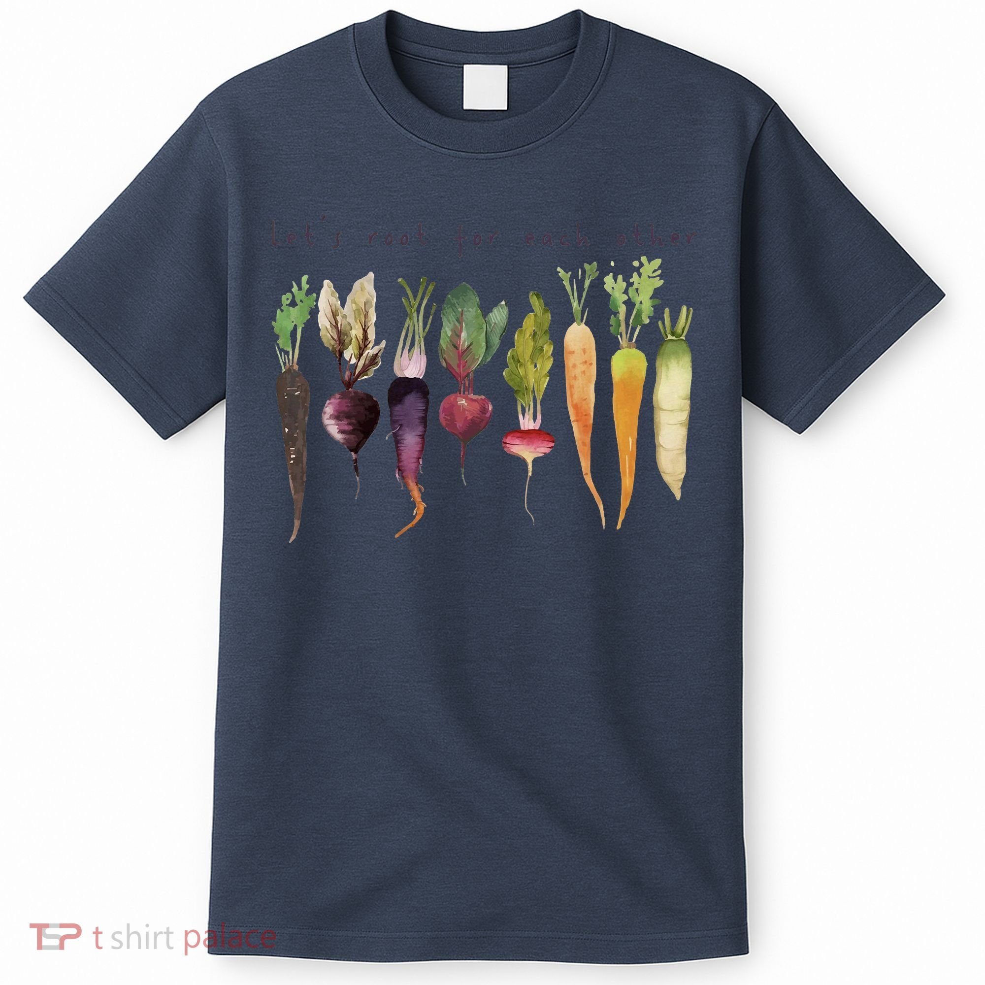 Retro Let's Root For Each Other Cute Veggie Funny Vegan T-Shirt