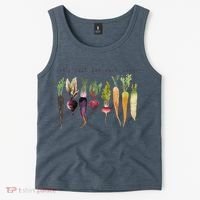 Retro Let's Root For Each Other Cute Veggie Funny Vegan Tank Top thumb 2