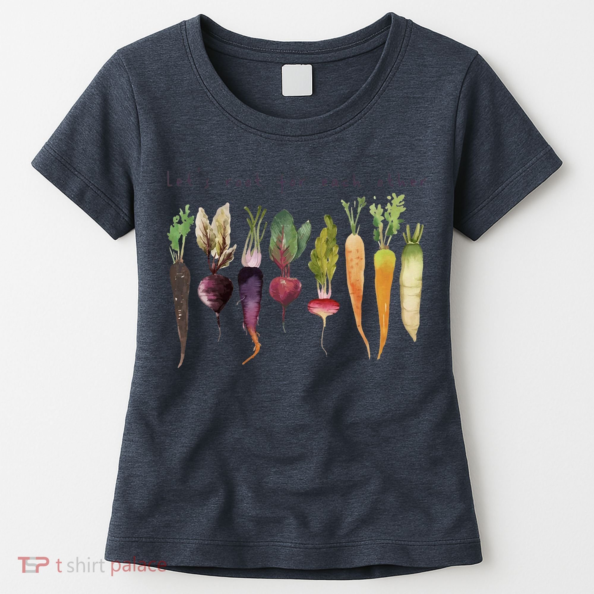 Retro Let's Root For Each Other Cute Veggie Funny Vegan Women's T-Shirt