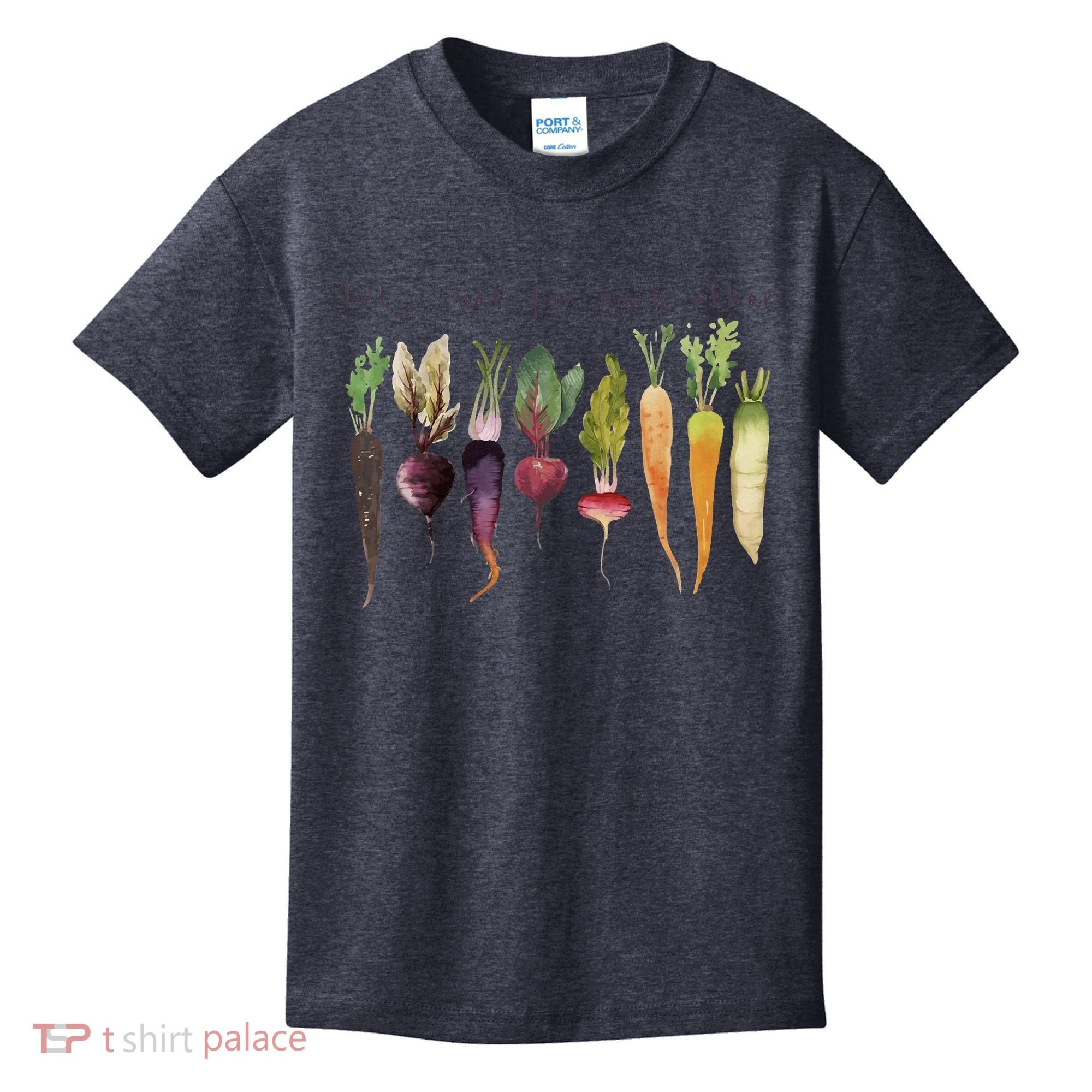 Retro Let's Root For Each Other Cute Veggie Funny Vegan Kids T-Shirt