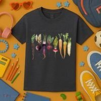 Retro Let's Root For Each Other Cute Veggie Funny Vegan Kids T-Shirt thumb 3