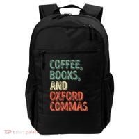 Reading Lover Reader Gift Coffee Books And Oxford Commas Cool Gift Backpack thumb 0
