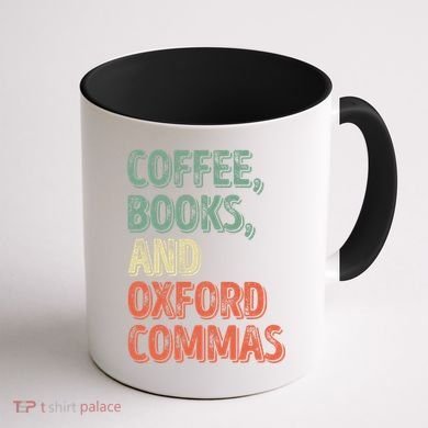 Reading Lover Reader Gift Coffee Books And Oxford Commas Cool Gift Coffee Mug back
