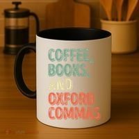 Reading Lover Reader Gift Coffee Books And Oxford Commas Cool Gift Coffee Mug thumb 4