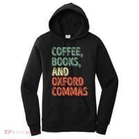 Reading Lover Reader Gift Coffee Books And Oxford Commas Cool Gift Women's Hoodie thumb 0