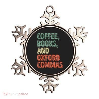 Reading Lover Reader Gift Coffee Books And Oxford Commas Cool Gift Ornament