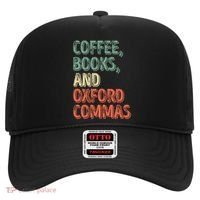 Reading Lover Reader Gift Coffee Books And Oxford Commas Cool Gift Hat thumb 0