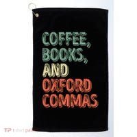 Reading Lover Reader Gift Coffee Books And Oxford Commas Cool Gift Golf Towel thumb 0