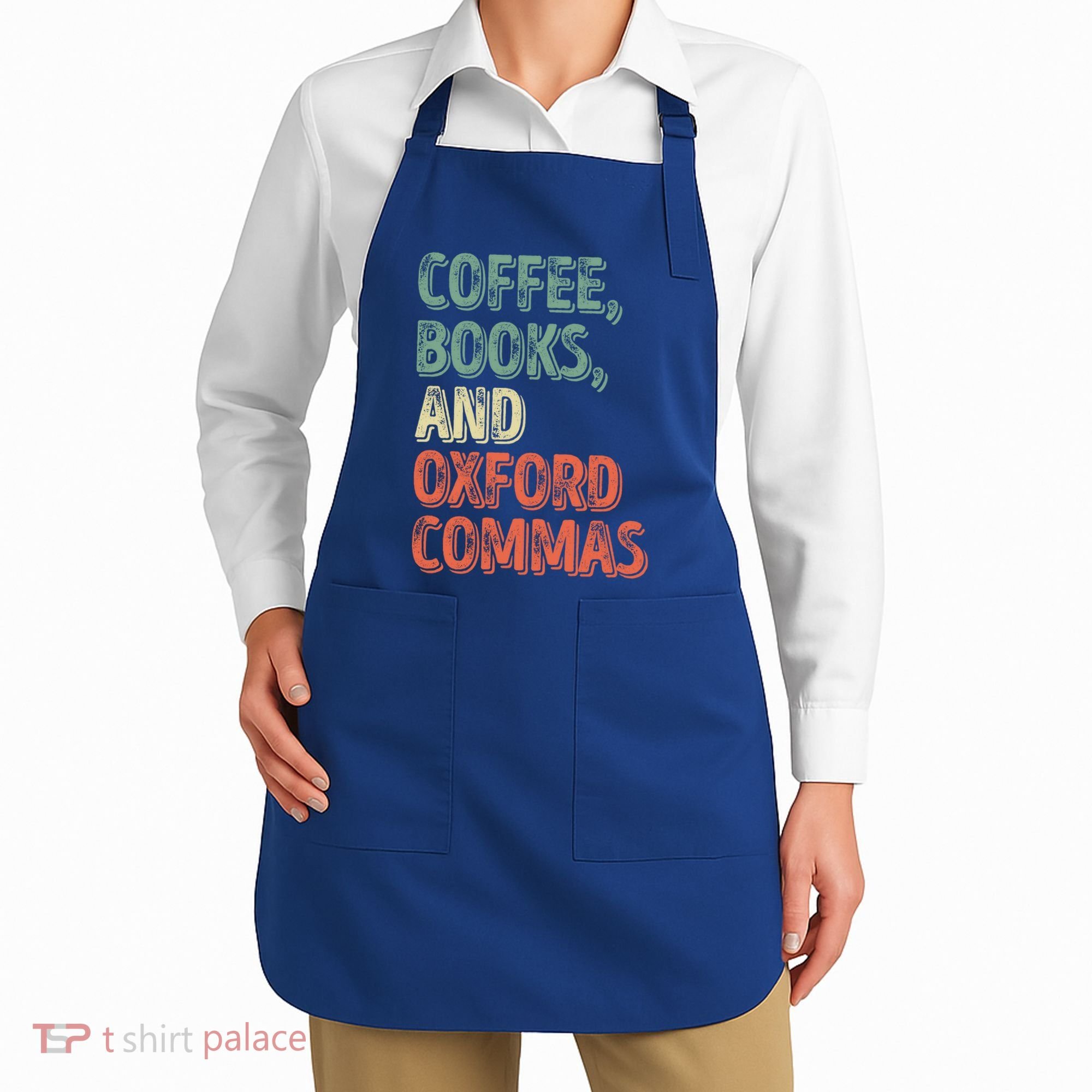 Reading Lover Reader Gift Coffee Books And Oxford Commas Cool Gift Apron