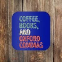 Reading Lover Reader Gift Coffee Books And Oxford Commas Cool Gift Coaster thumb 0