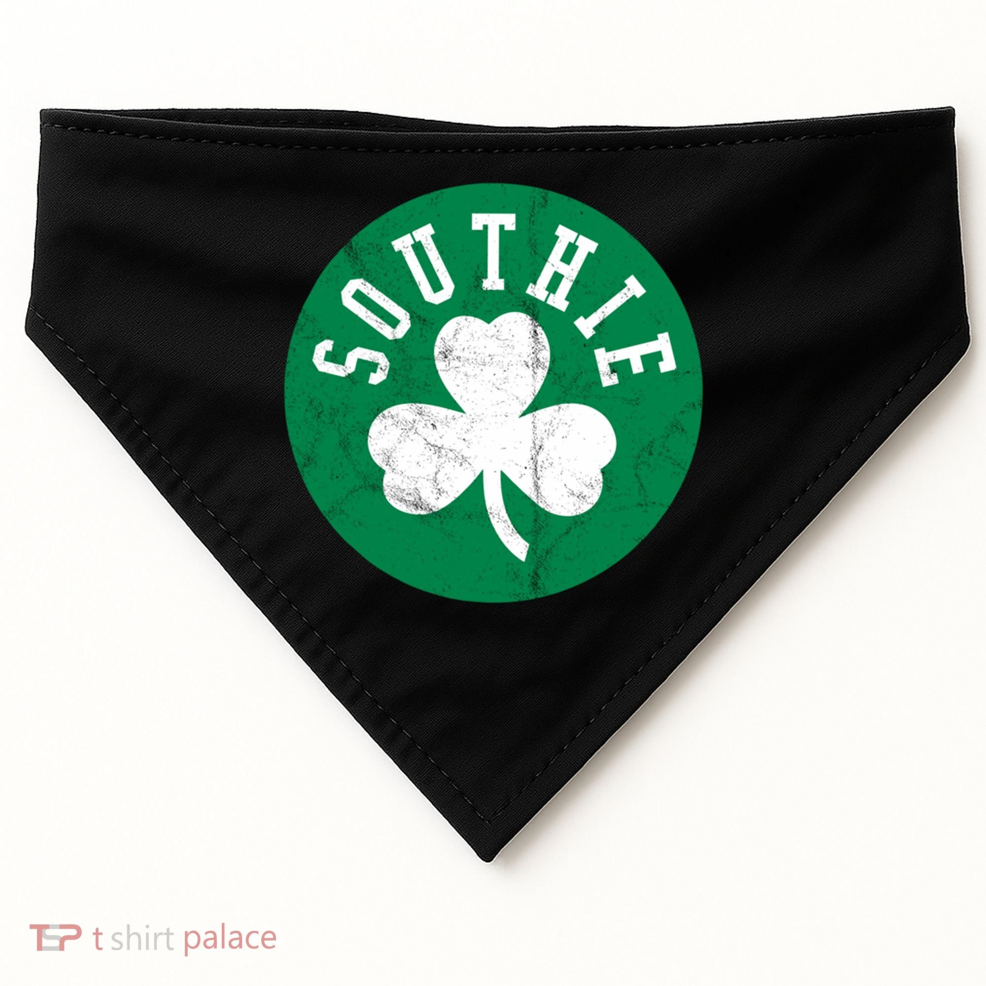 Retro Look Southie Irish St Patricks Day Distressed Gift USA-Made Doggie Bandana