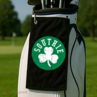 Retro Look Southie Irish St Patricks Day Distressed Gift Golf Towel thumb 2