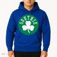 Retro Look Southie Irish St Patricks Day Distressed Gift Hoodie thumb 2