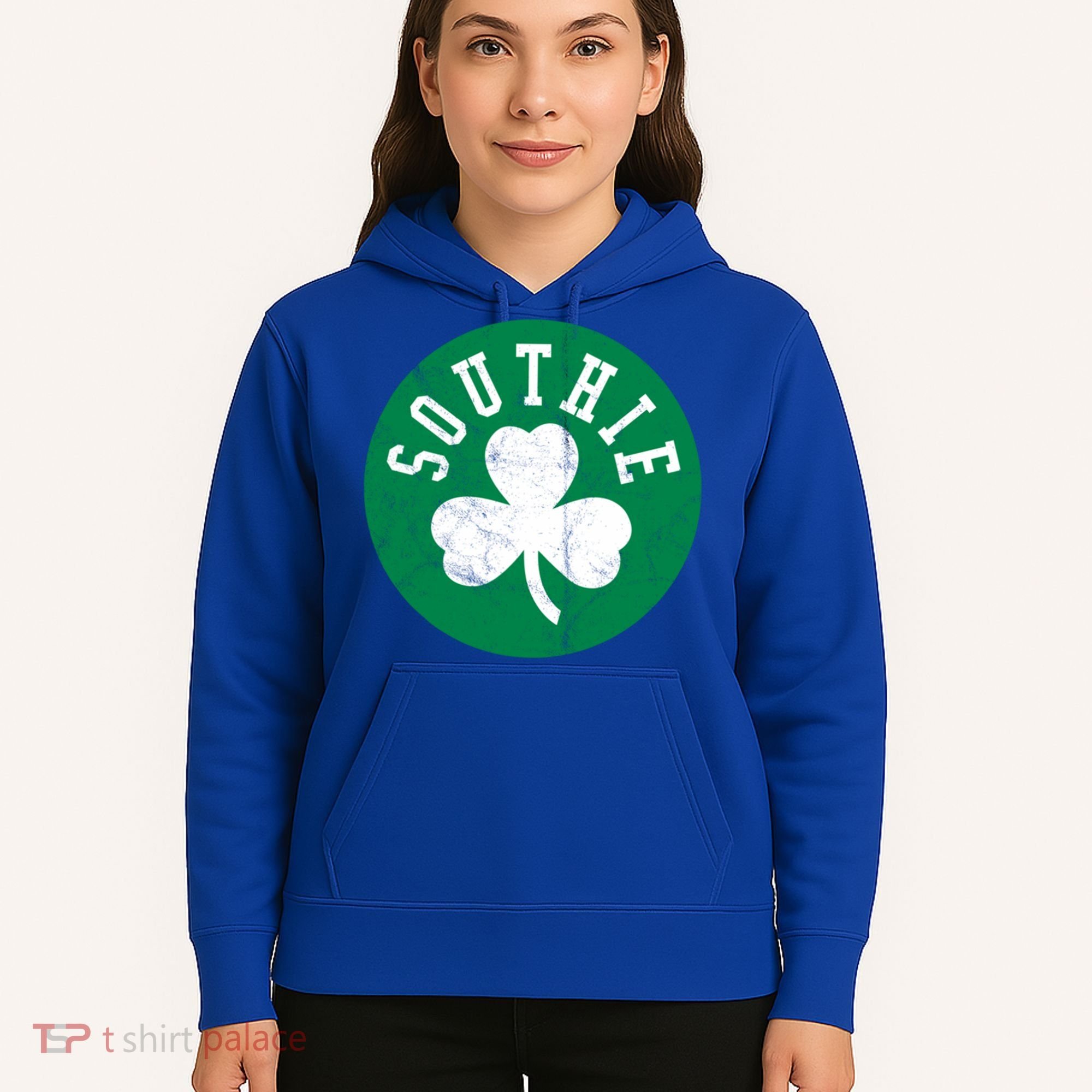 Retro Look Southie Irish St Patricks Day Distressed Gift Hoodie