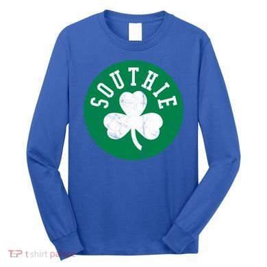 Retro Look Southie Irish St Patricks Day Distressed Gift Long Sleeve Shirt