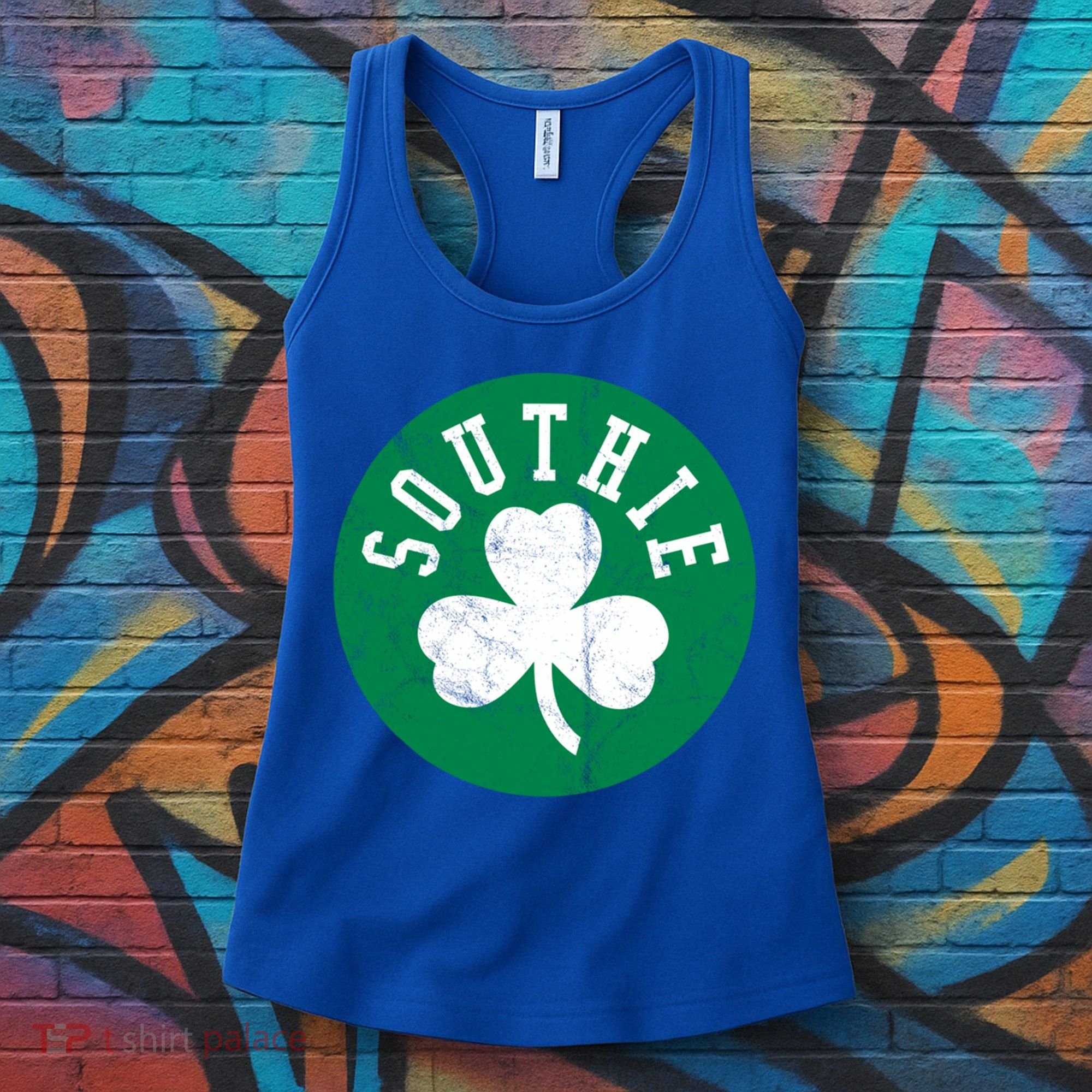 Retro Look Southie Irish St Patricks Day Distressed Gift Women's Tank Top