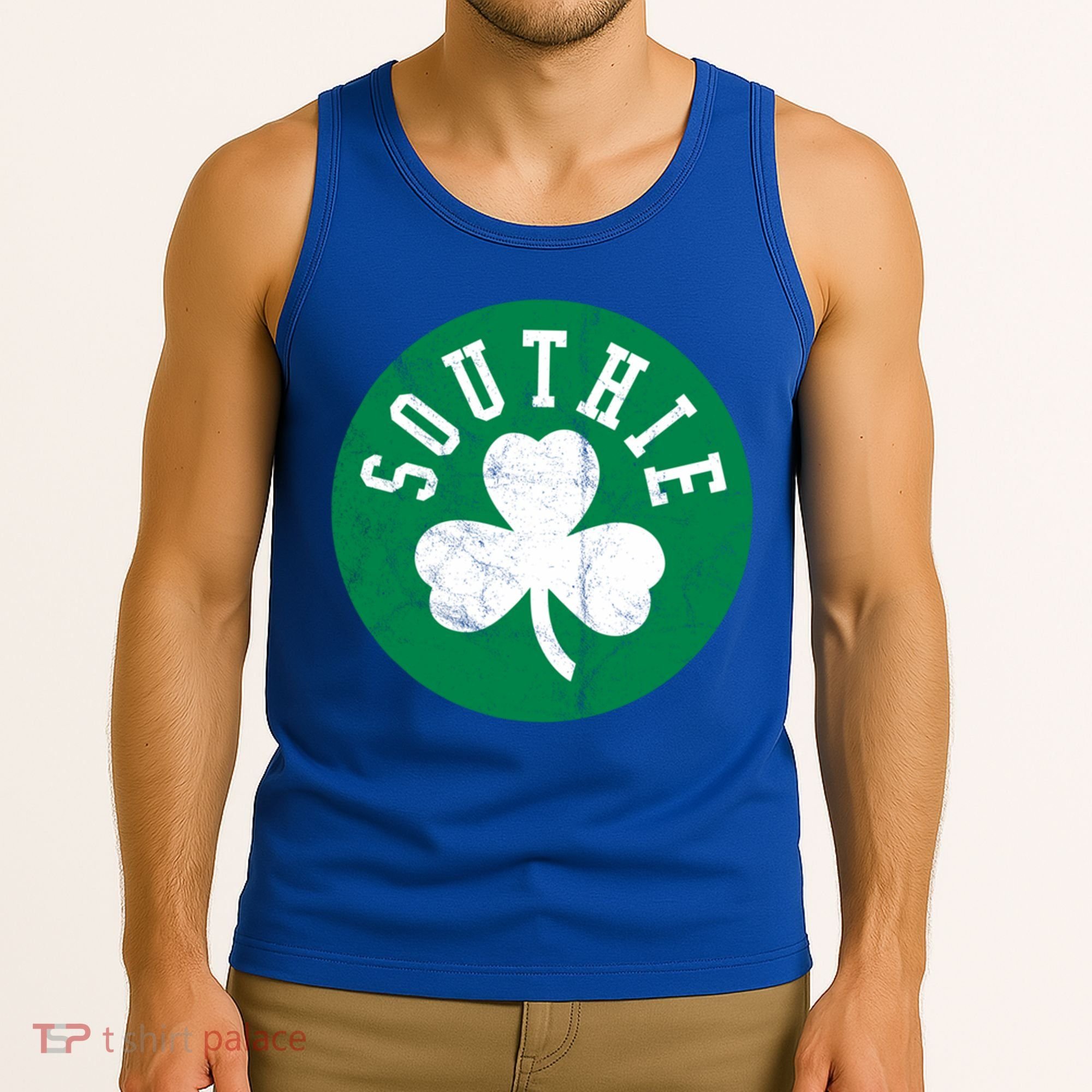 Retro Look Southie Irish St Patricks Day Distressed Gift Tank Top