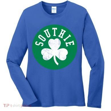 Retro Look Southie Irish St Patricks Day Distressed Gift Women's Long Sleeve Shirt