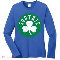 Retro Look Southie Irish St Patricks Day Distressed Gift Women's Long Sleeve Shirt thumb 0