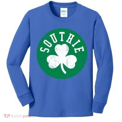 Retro Look Southie Irish St Patricks Day Distressed Gift Kids Long Sleeve Shirt