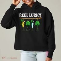 Reel Lucky St Patrick’s Day Fishing Ladies Heavyweight Boxy Pullover Hoodie thumb 0