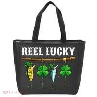 Reel Lucky St Patrick’s Day Fishing Tote Bag thumb 0