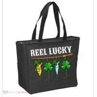 Reel Lucky St Patrick’s Day Fishing Tote Bag thumb 2