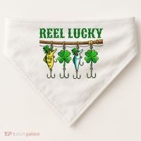 Reel Lucky St Patrick’s Day Fishing USA-Made Doggie Bandana thumb 0
